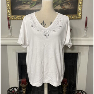 Vintage Distinct Sequin Embroidered Classic Shirt Size !X